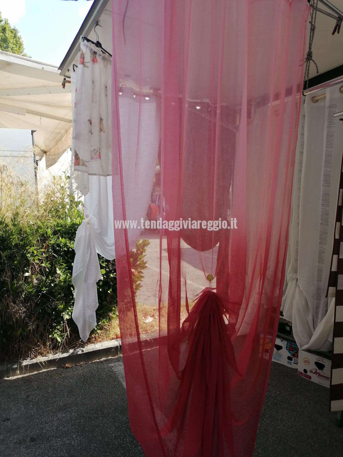 Tenda confezionata DEGRADE' ROSA con fettuccia arricciante