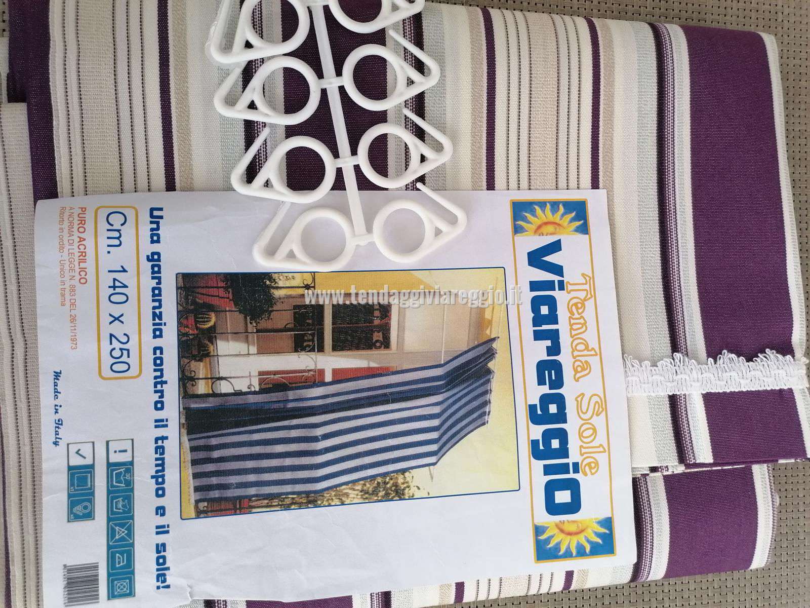 Tenda da sole VIAREGGIO per porta 140x250 cm interamente prodotta in Italia