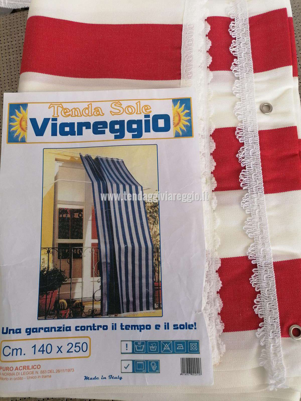 Tenda da sole VIAREGGIO per porta 140x250 cm interamente prodotta in Italia