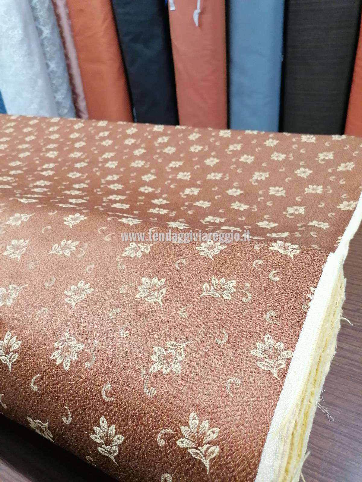 Tessuto tappezzeria VIENNA color RUGGINE cm 280