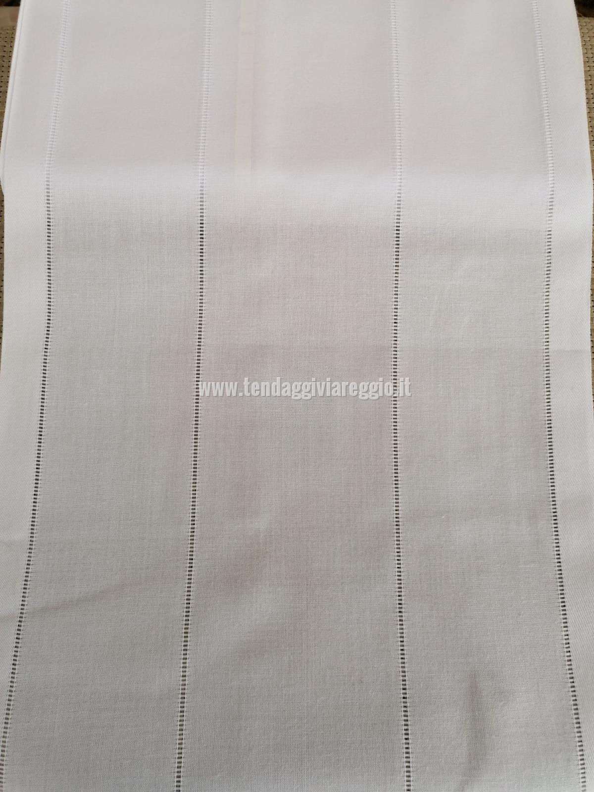 Tendina larghezza 35 cm in misto lino SFILATURA BIANCA