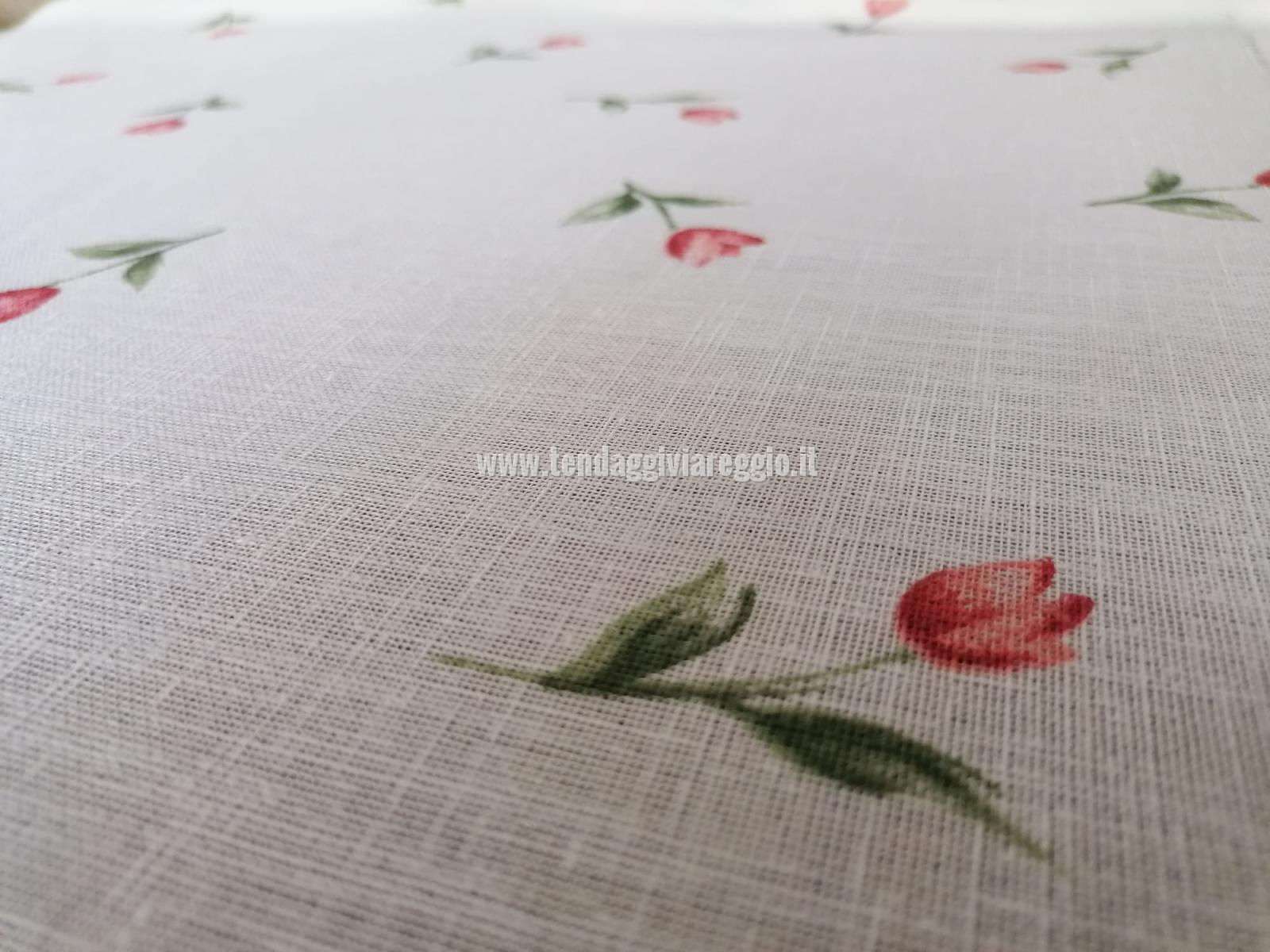 Tendina TULIPAN ROSSO fondo Asya larghezza cm 60