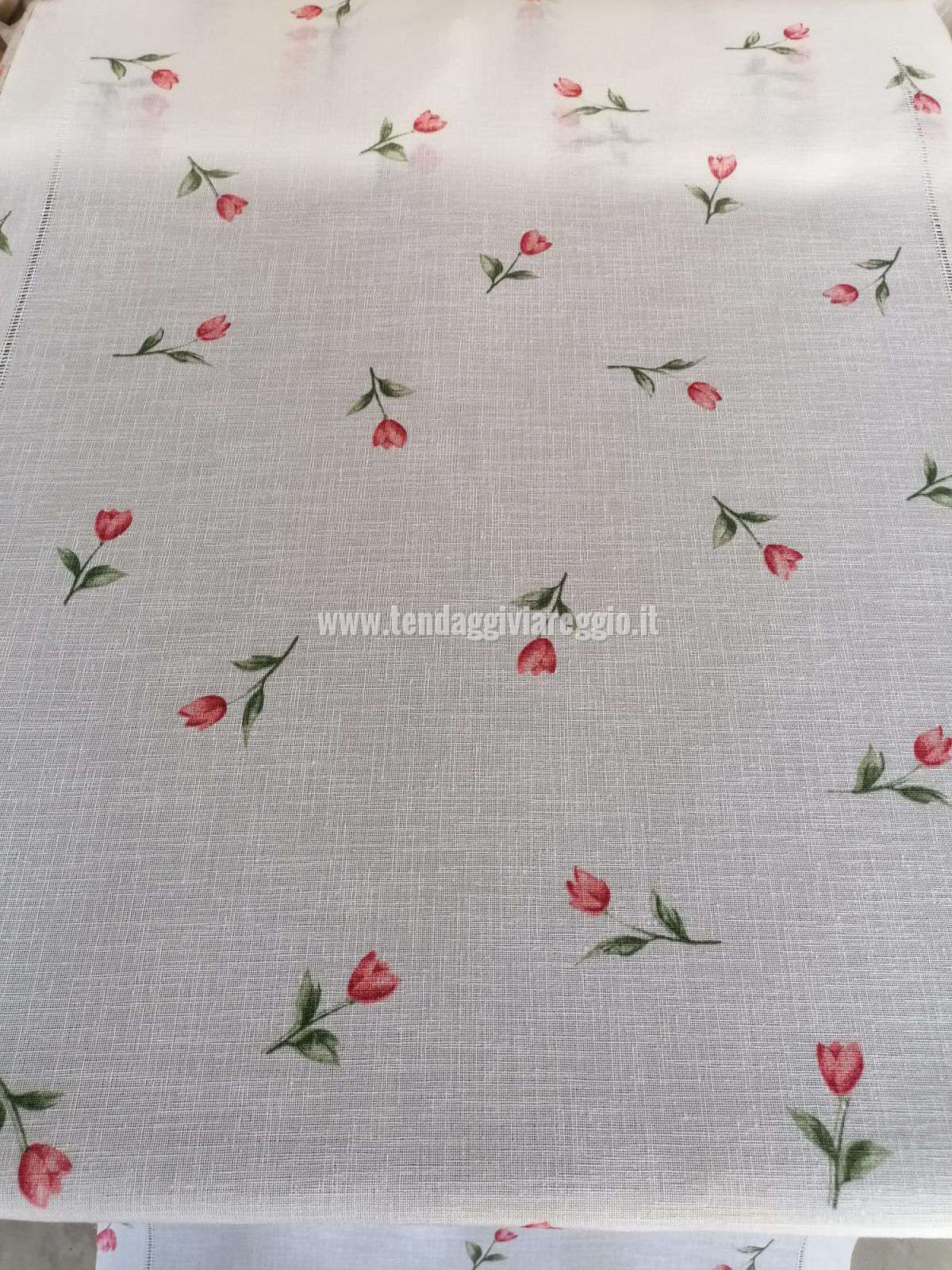 Tendina TULIPAN ROSSO fondo Asya larghezza cm 60