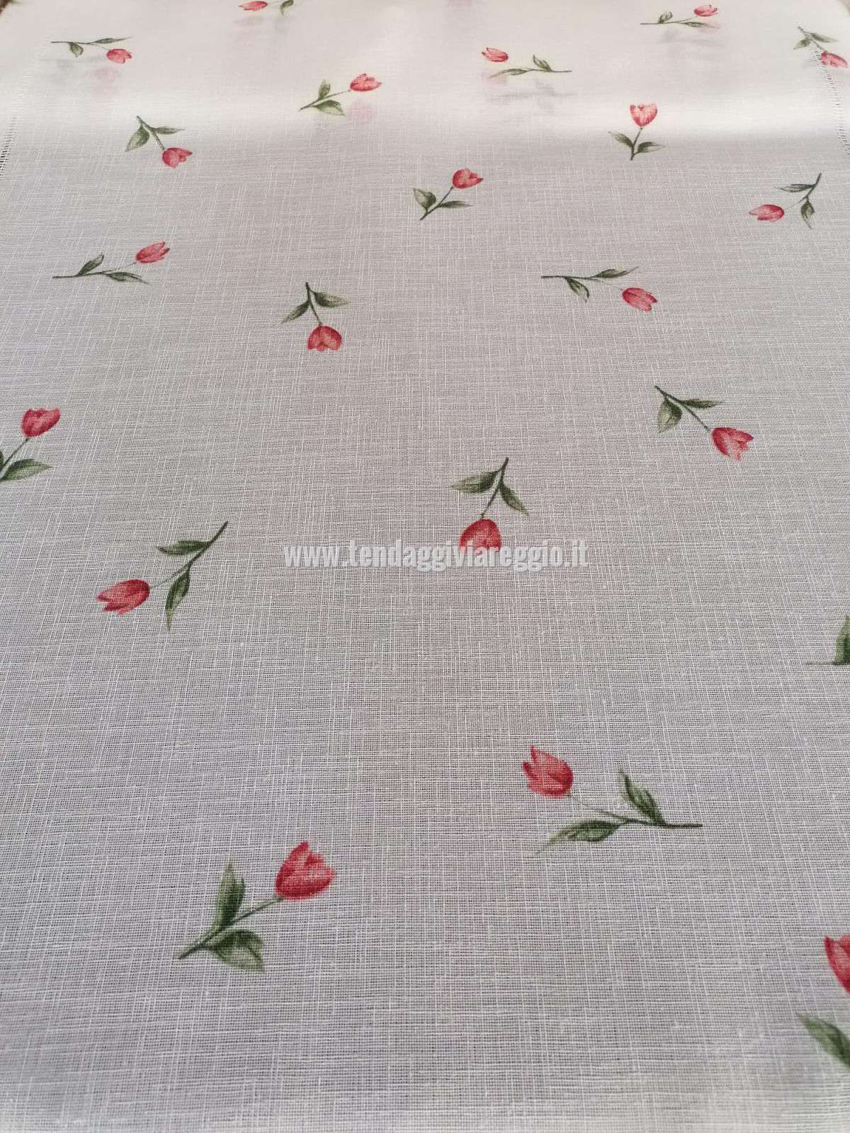 Tendina TULIPAN ROSSO fondo Asya larghezza cm 60