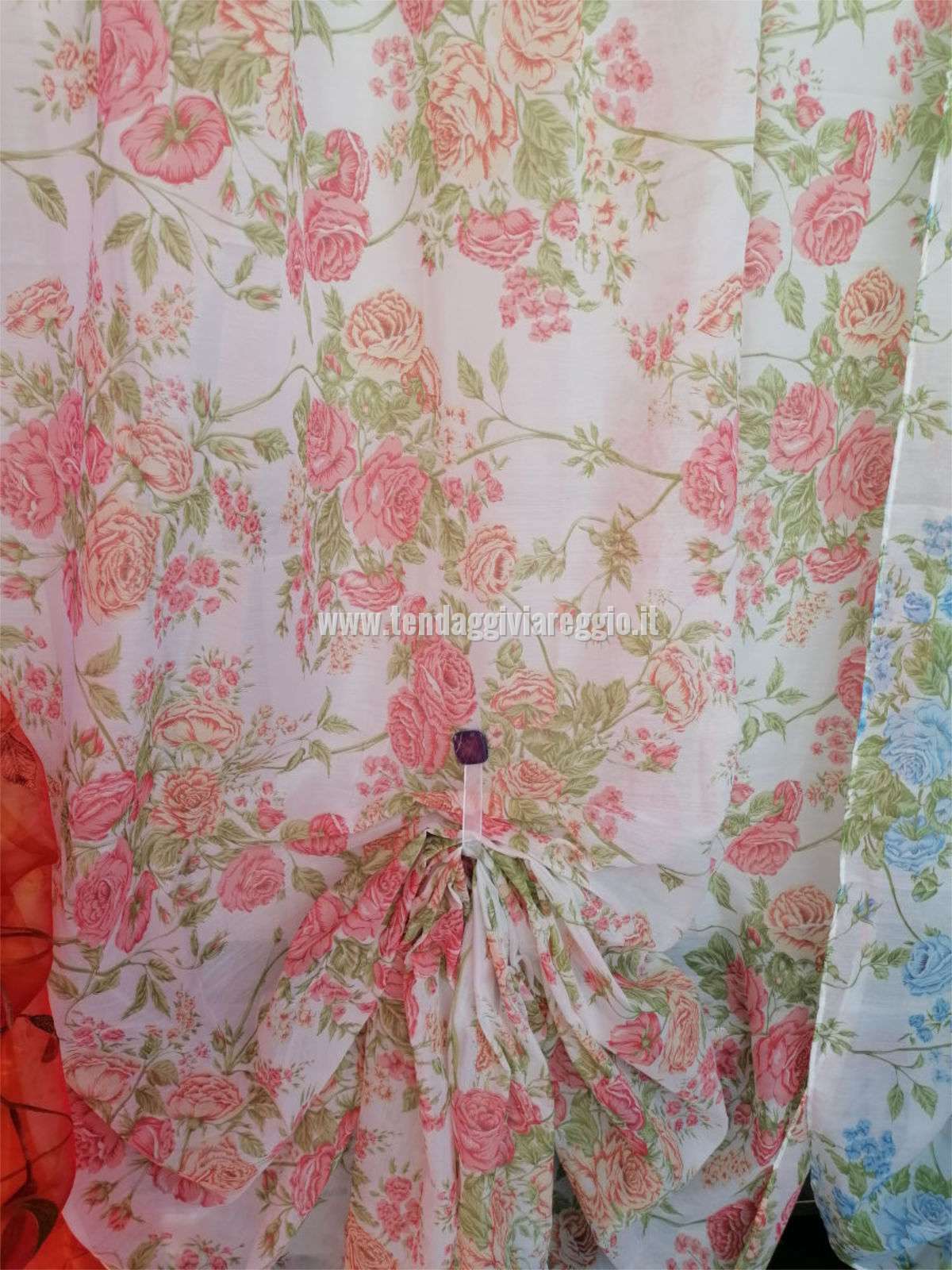 Tenda confezionata SANDERSON con passanti per bastoni e fettuccia per scorritenda